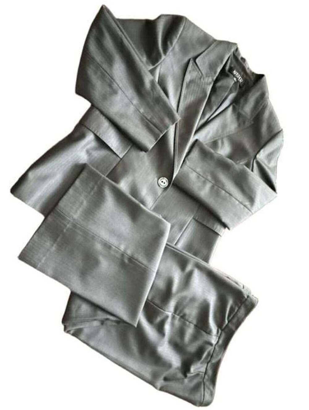Classy Kasper Pinstripe Suit Set Size 16 Gray Pant Business Suit